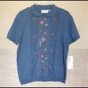 Alfred Dunner Floral Embroidered Sweater